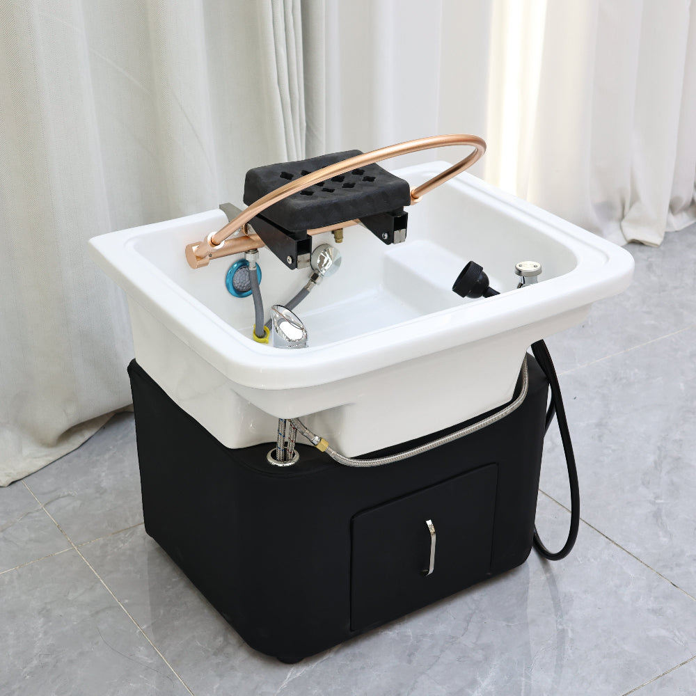 Thai Japanese Head SPA Basin set with UPC Vacuum Plumbing Hair Backwash Basin Breaker Kit - GreenLife - Shampoo Unit