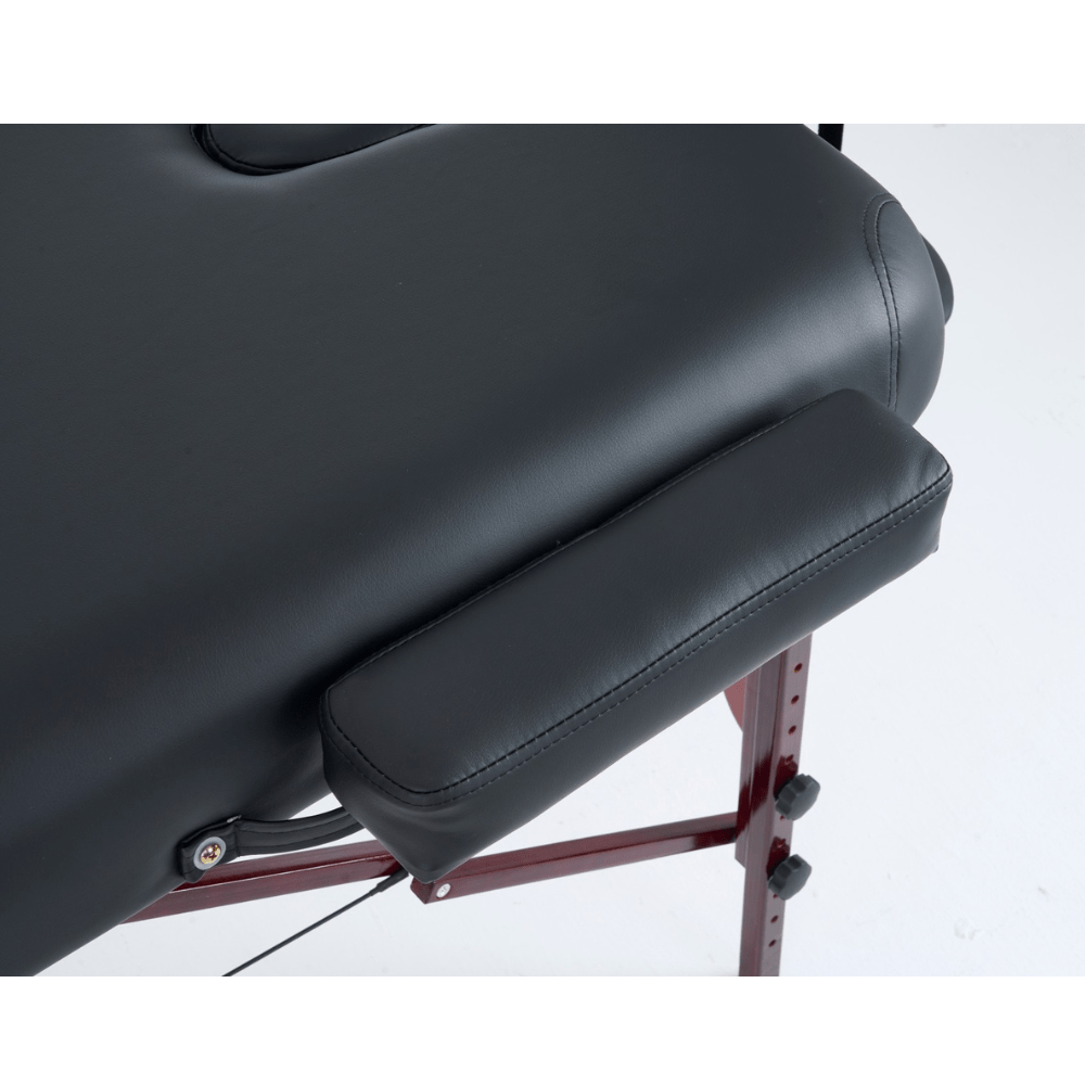 4" thick 2 Section Wooden Greenlife® master Portable Massage Table Black / Cream - MTW121 - GreenLife - Portable Massage Table