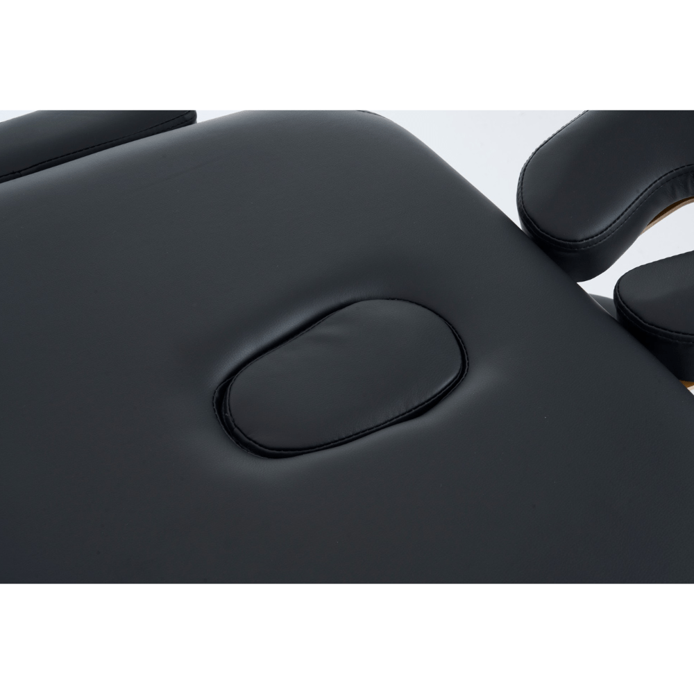 4" thick 2 Section Wooden Greenlife® master Portable Massage Table Black / Cream - MTW121 - GreenLife - Portable Massage Table