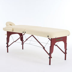 4" thick 2 Section Wooden Greenlife® master Portable Massage Table Black / Cream - MTW121 - GreenLife - Portable Massage Table