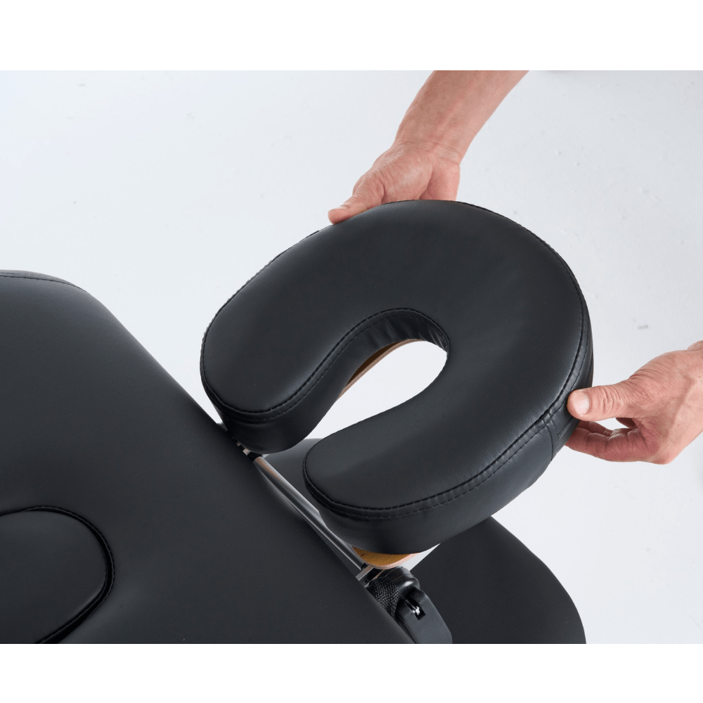 4" thick 2 Section Wooden Greenlife® master Portable Massage Table Black / Cream - MTW121 - GreenLife - Portable Massage Table