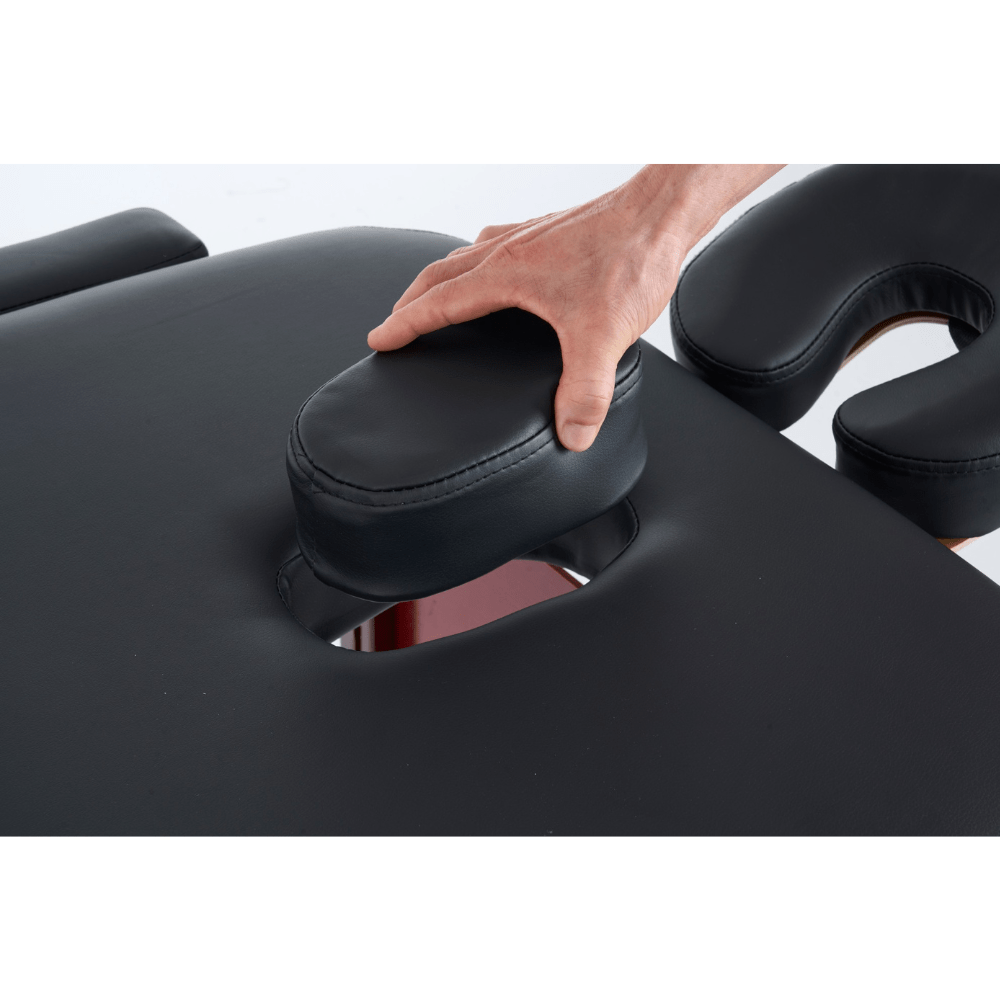 4" thick 2 Section Wooden Greenlife® master Portable Massage Table Black / Cream - MTW121 - GreenLife - Portable Massage Table