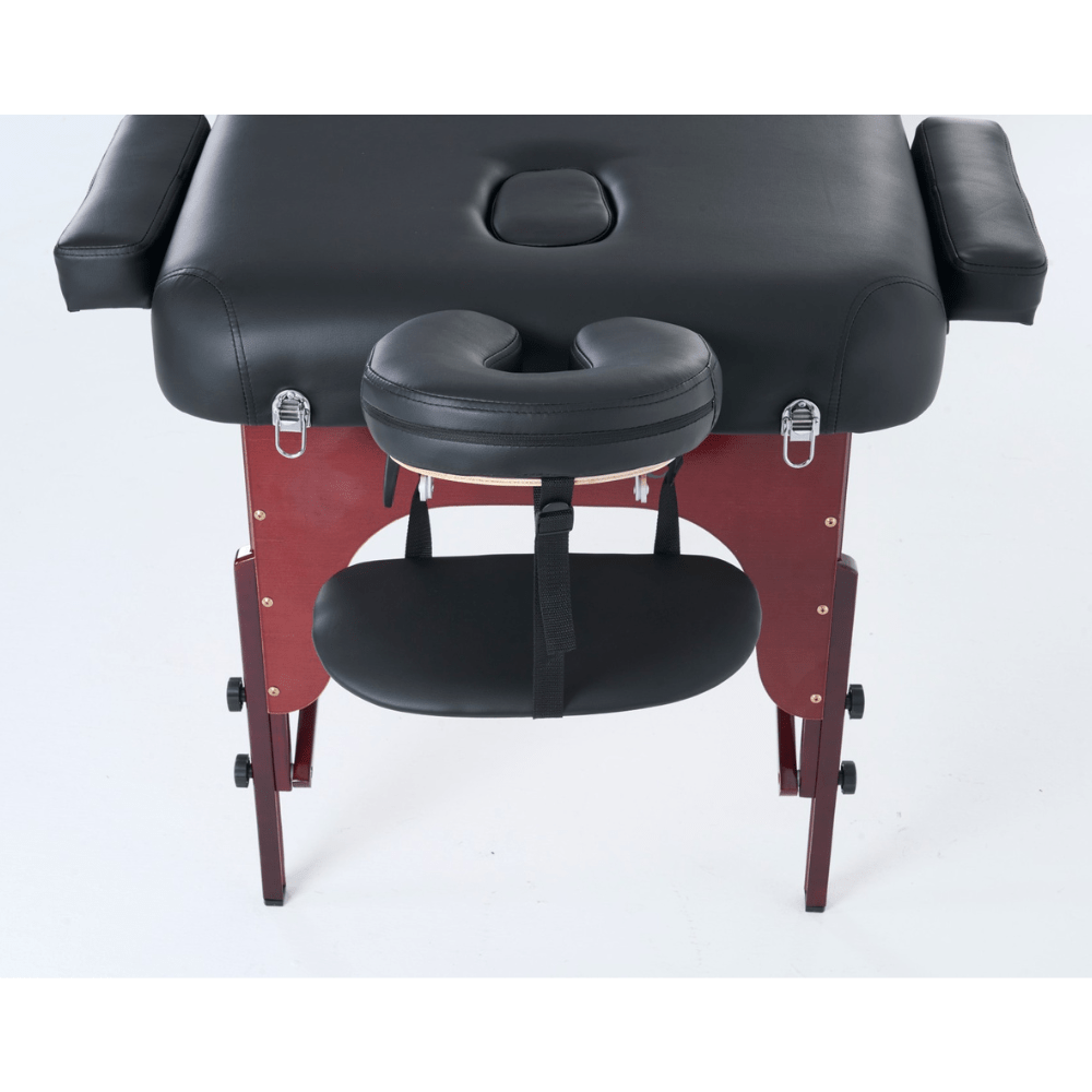 4" thick 2 Section Wooden Greenlife® master Portable Massage Table Black / Cream - MTW121 - GreenLife - Portable Massage Table