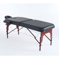 4" thick 2 Section Wooden Greenlife® master Portable Massage Table Black / Cream - MTW121 - GreenLife - Portable Massage Table