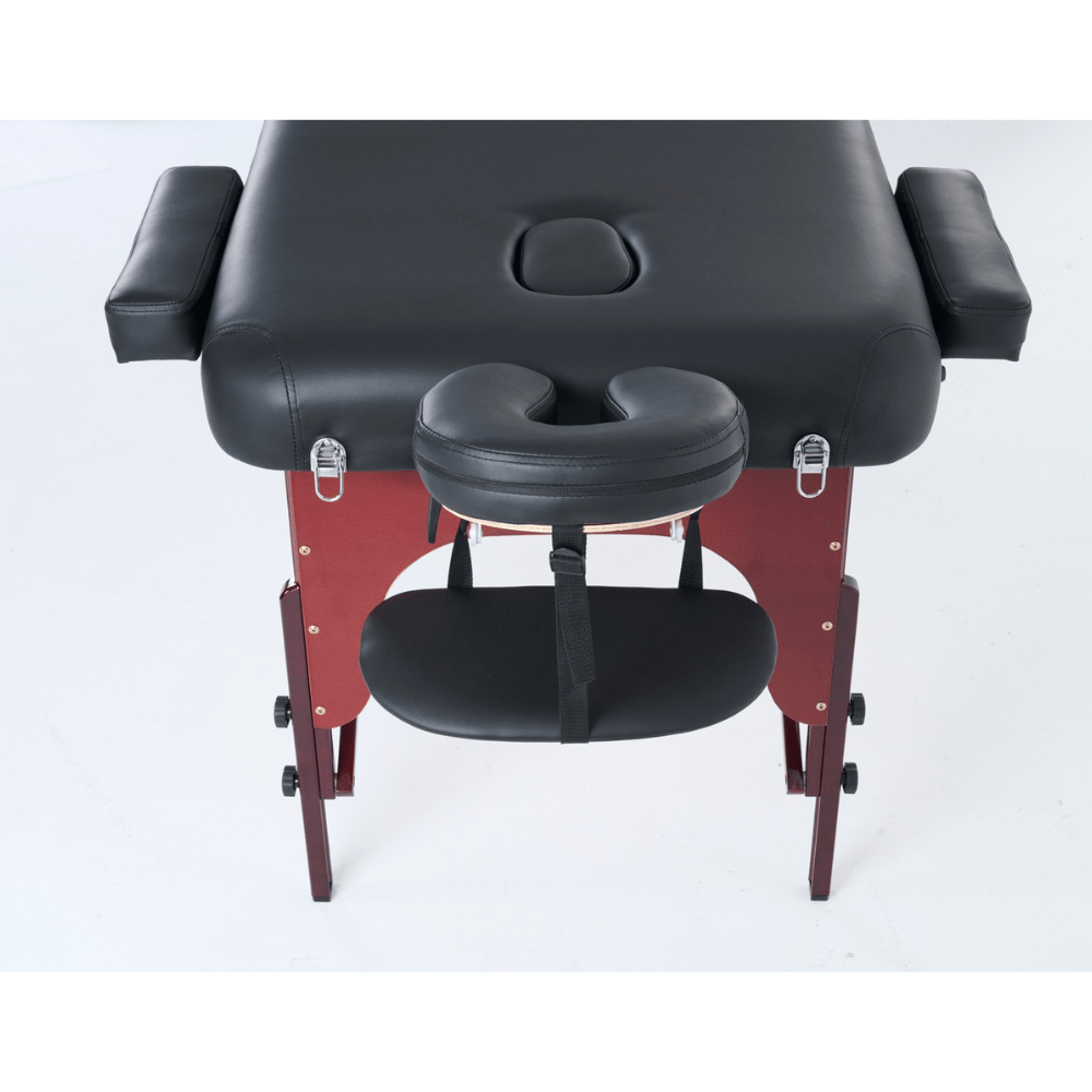 4" thick 3 Section Wooden Greenlife® master Portable Massage Table Cream / Black - MTW131 - GreenLife - Portable Massage Table