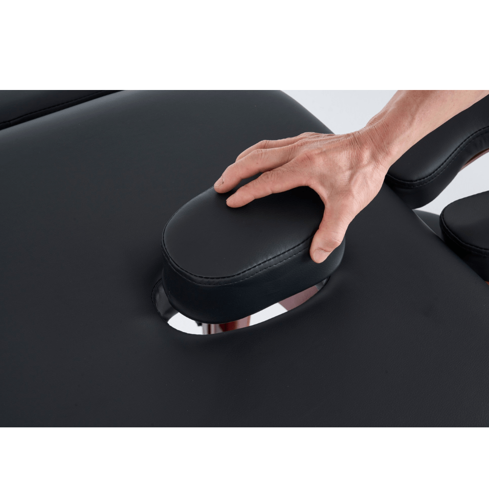4" thick 3 Section Wooden Greenlife® master Portable Massage Table Cream / Black - MTW131 - GreenLife - Portable Massage Table