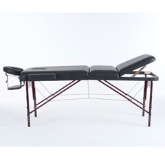 4" thick 3 Section Wooden Greenlife® master Portable Massage Table Cream / Black - MTW131 - GreenLife - Portable Massage Table