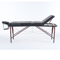 4" thick 3 Section Wooden Greenlife® master Portable Massage Table Cream / Black - MTW131 - GreenLife - Portable Massage Table