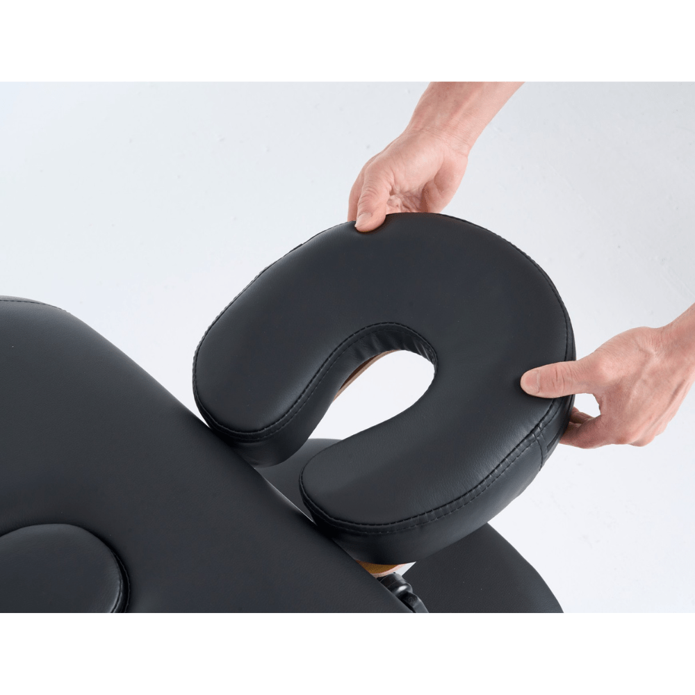 4" thick 3 Section Wooden Greenlife® master Portable Massage Table Cream / Black - MTW131 - GreenLife - Portable Massage Table