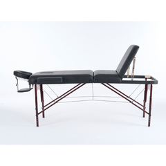 4" thick 3 Section Wooden Greenlife® master Portable Massage Table Cream / Black - MTW131 - GreenLife - Portable Massage Table
