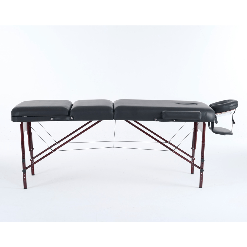 5" thick 3 Section Wooden Greenlife® master Portable Massage Table Cream or Black - MTW132 - GreenLife - Portable Massage Table