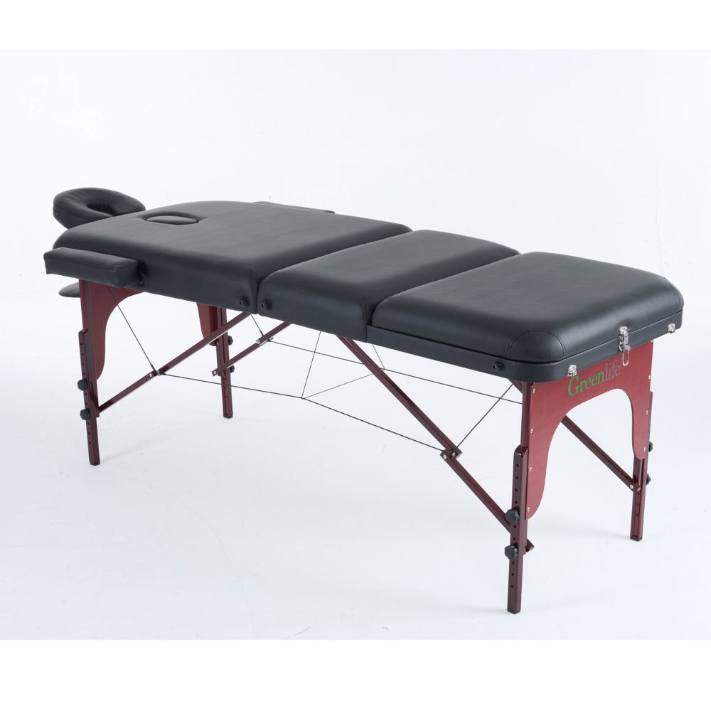 5" thick 3 Section Wooden Greenlife® master Portable Massage Table Cream or Black - MTW132 - GreenLife - Portable Massage Table