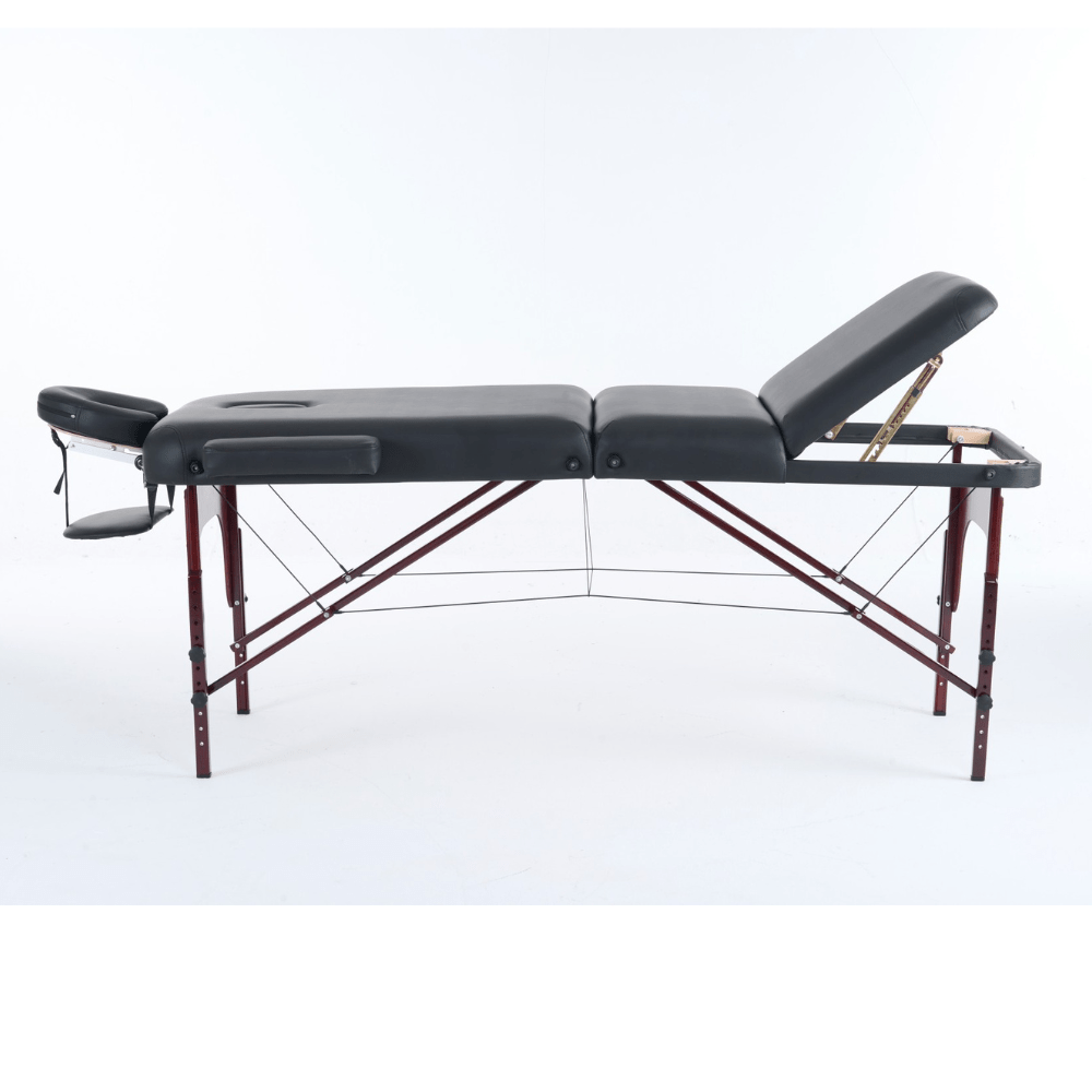 5" thick 3 Section Wooden Greenlife® master Portable Massage Table Cream or Black - MTW132 - GreenLife - Portable Massage Table