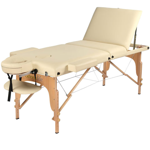 3-Section 5" Wooden Super Stable Portable Massage Table - MTW132
