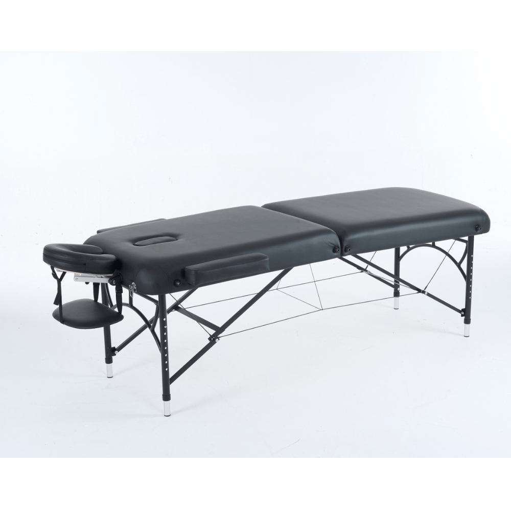 Greenlife 4" master 2 Section Aluminum Portable massage table - Black / Cream MTA121 - GreenLife - Portable Massage Table