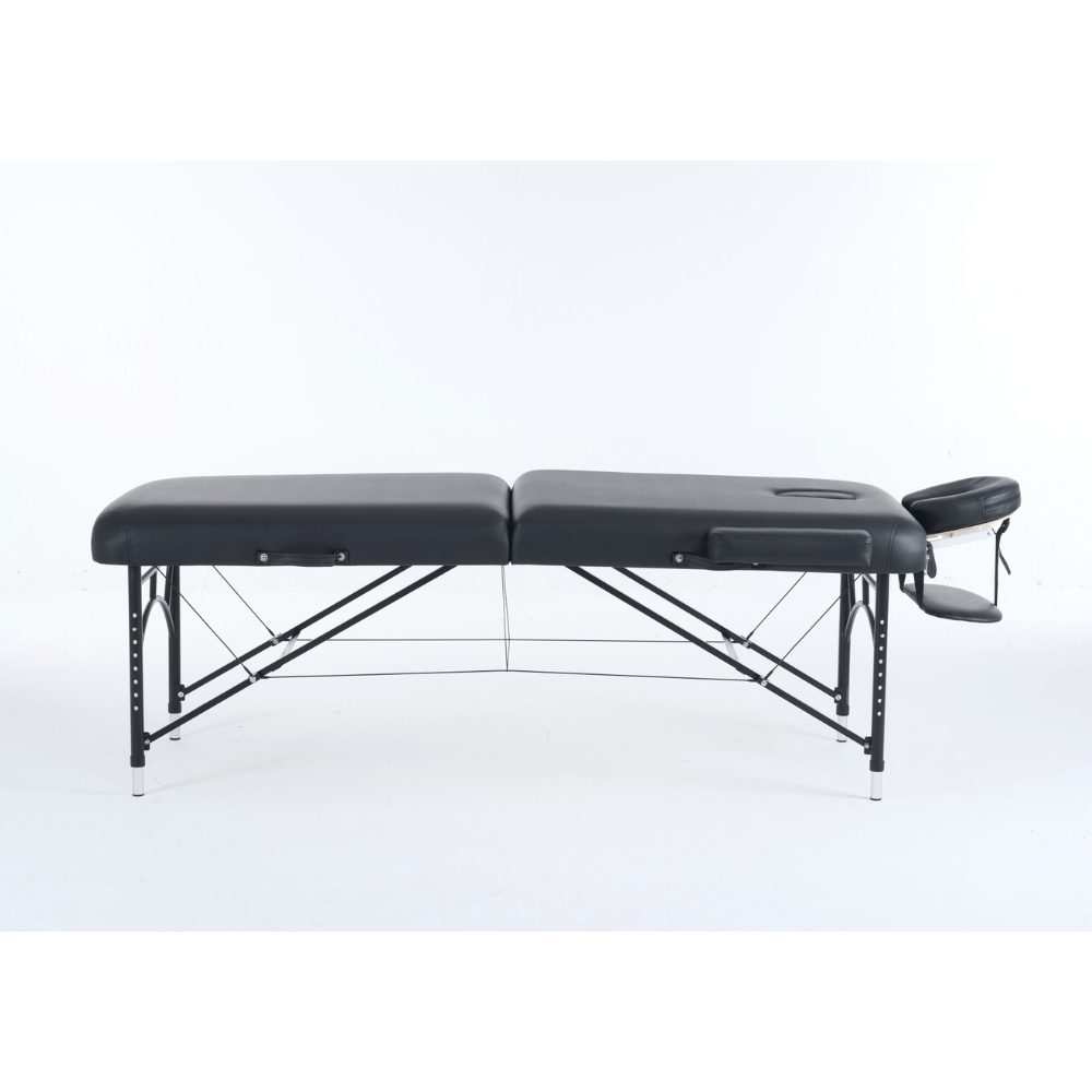 Greenlife 4" master 2 Section Aluminum Portable massage table - Black / Cream MTA121 - GreenLife - Portable Massage Table
