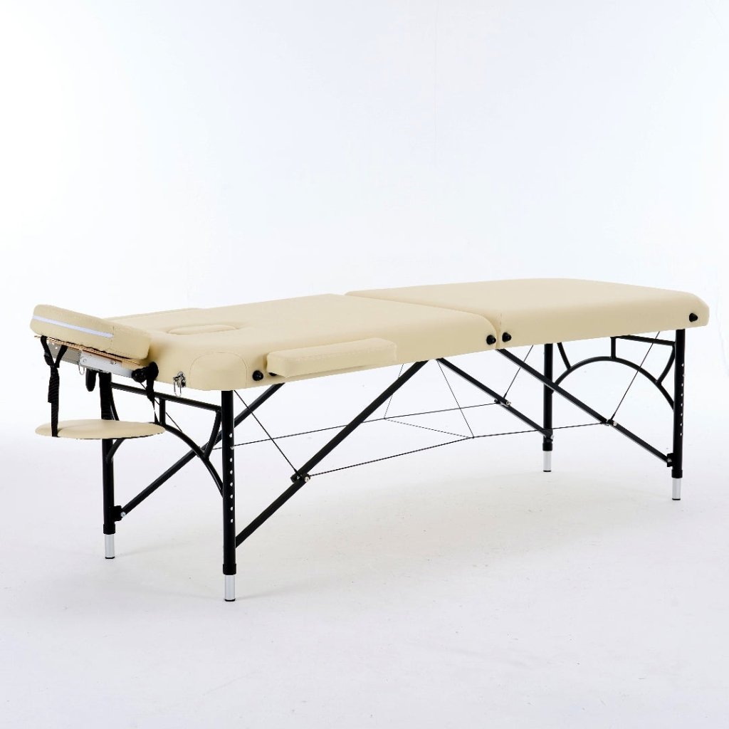 Greenlife ® master 2 Section 4'' Aluminum Portable massage table - Black / Cream MTA121 - GreenLife - Portable Massage Table