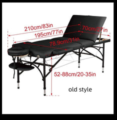Geenlife ® 3 Section 4" Aluminum Portable Massage Table -Black / Cream MTA131