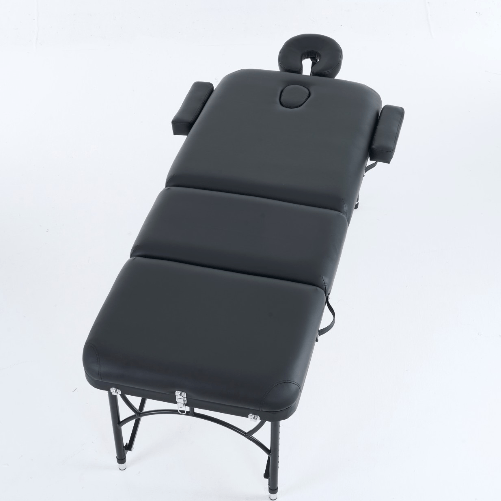 Geenlife ® master 3 - Section 4" Aluminum Portable Massage Table - Black / Cream MTA131 - GreenLife - Portable Massage Table