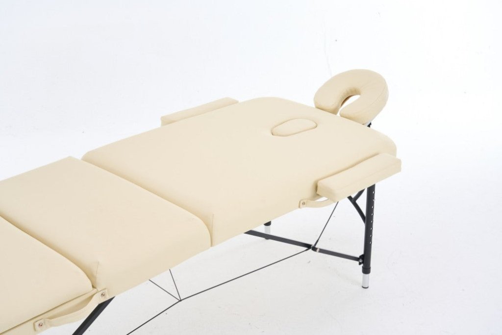 Geenlife ® master 3 - Section 4" Aluminum Portable Massage Table - Black / Cream MTA131 - GreenLife - Portable Massage Table