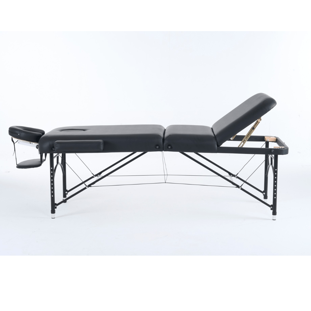 Geenlife ® master 3 - Section 4" Aluminum Portable Massage Table - Black / Cream MTA131 - GreenLife - Portable Massage Table