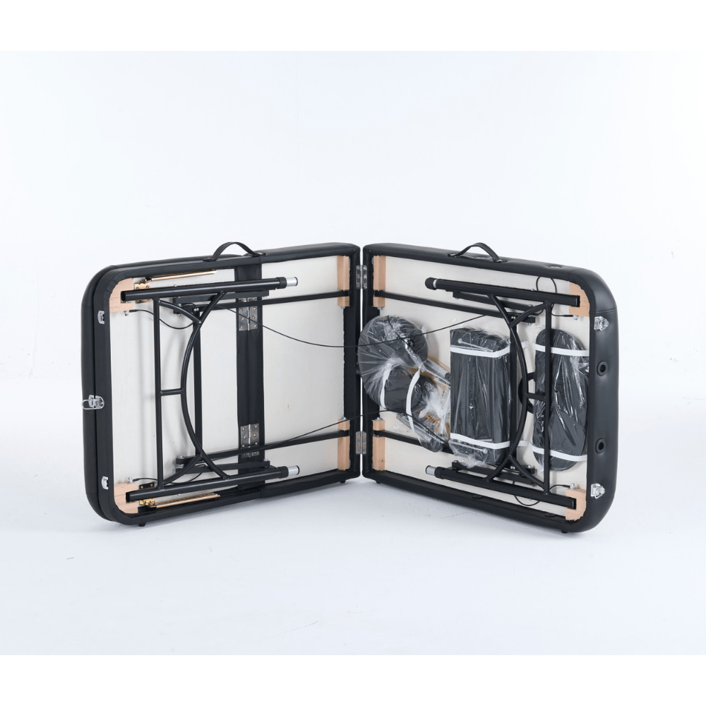 Greenlife ® master 3 Section 5" Aluminum Super Portable Massage Table - Black / Cream MTA132 - GreenLife - Portable Massage Table