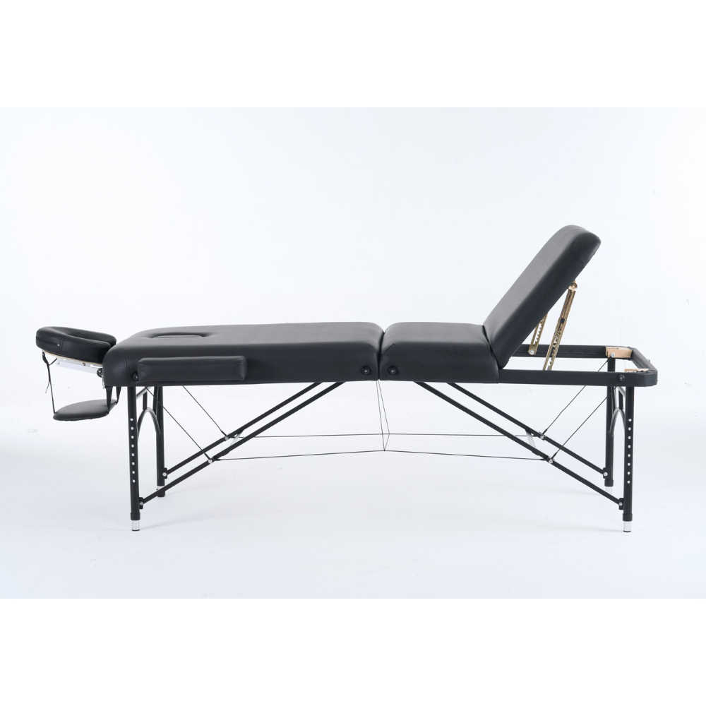 Greenlife ® master 3 Section 5" Aluminum Super Portable Massage Table - Black / Cream MTA132 - GreenLife - Portable Massage Table