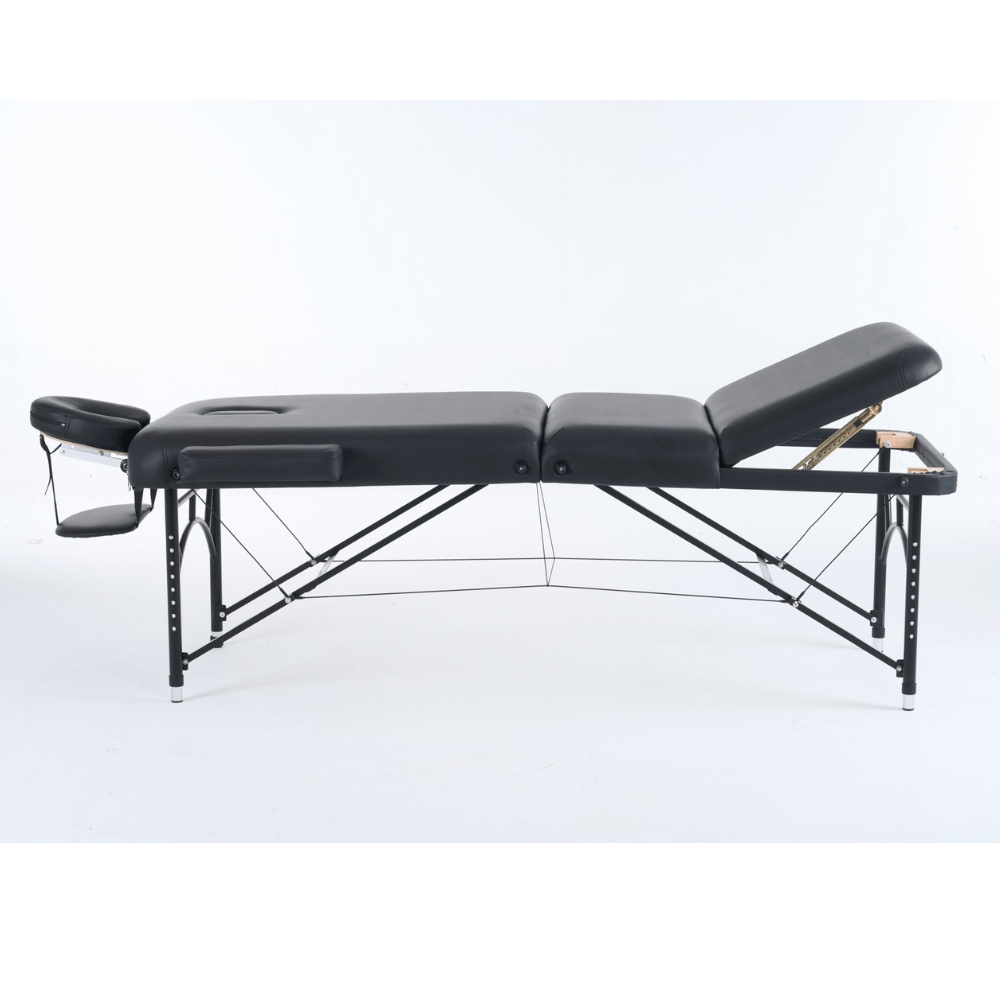 Greenlife ® master 3 Section 5" Aluminum Super Portable Massage Table - Black / Cream MTA132 - GreenLife - Portable Massage Table