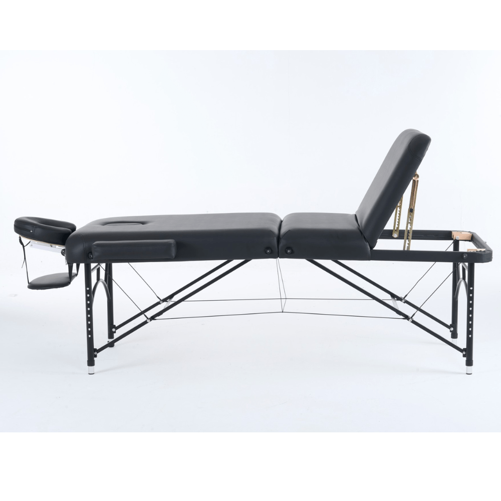 Greenlife ® master 3 Section 5" Aluminum Super Portable Massage Table - Black / Cream MTA132 - GreenLife - Portable Massage Table