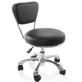 Greenlife adjustable salon rolling stool with back support - Greenlife - Rolling Stools