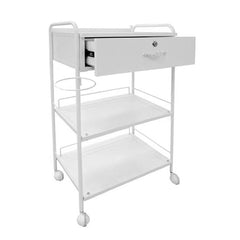 Chariot de beauté avec tiroir verrouillable et support de lampe - ST271