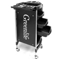 Greenlife ® Aluminum boards Salon Trolley Cart with Silicone Hairfree wheels with ABS Trays