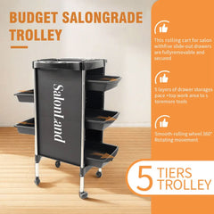 SalonLand Hair Salon Trolley Tools Car Hair Stylist Trolley for Hairdresser - GreenLife - Salon Trolley