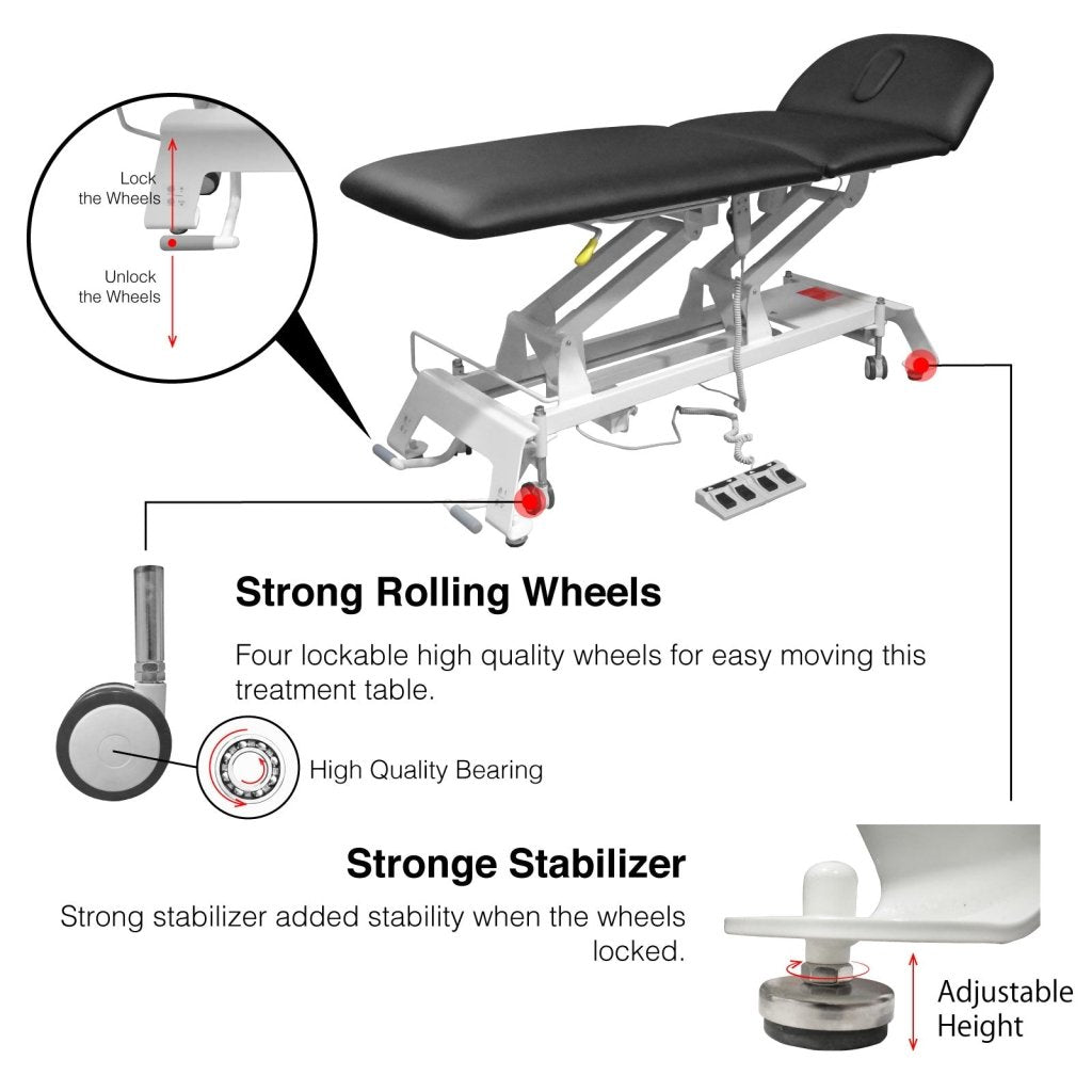VIVINOVA ® German Dewert ® 2 motors Professional Deluxe Electric Massage Treatment Table RMT Bed - GreenLife - Electric Massage Bed