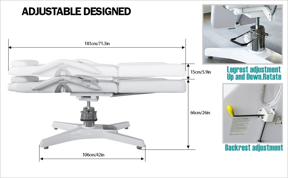 Multi - Purpose SPA Beauty Hydraulic Facial Bed Tattoo Chair - GreenLife - Facial Bed