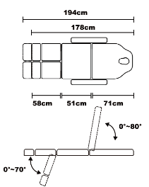 Hydraulic Adjustable Height Facial Bed Tattoo Chair W/ Separate Legs - 732 - GreenLife-Hydraulic Bed