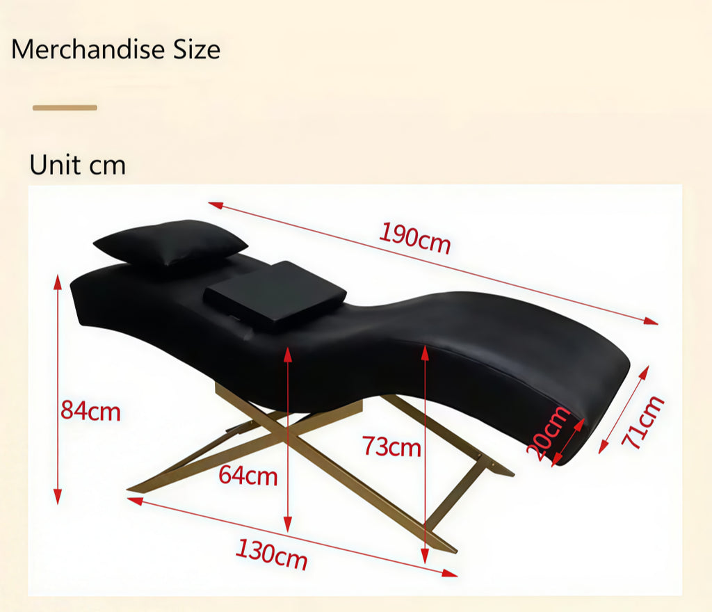 Luxury beauty salon curved lash facial eyelash extensions bed Stationary Massage Table