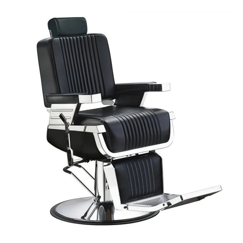 Greenlife ® Vader Advance Modern Recline Barber chair Black & Silver - GreenLife - Barber Chair