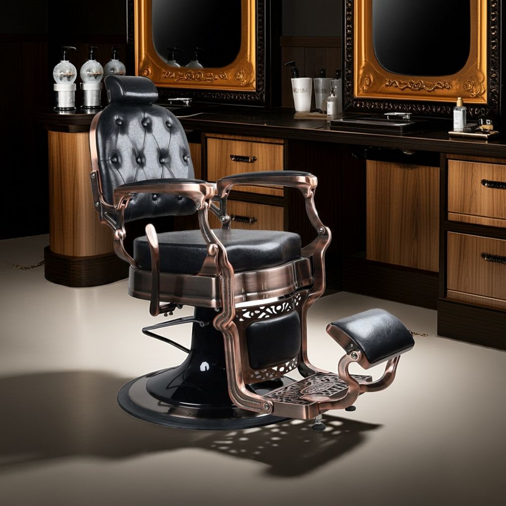 Castle bronze classic Hydraulic Antique Salon Barber Chair - GreenLife - Barber Chair