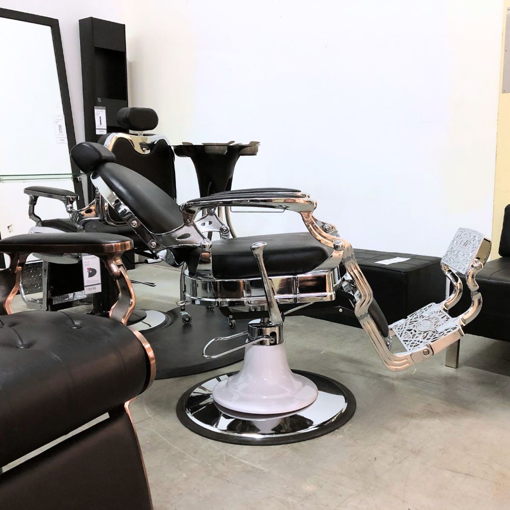 Greenlife ® Galaxy Premium Antique Salon Barber Chair - silver and black BC 501 - GreenLife - Barber Chair