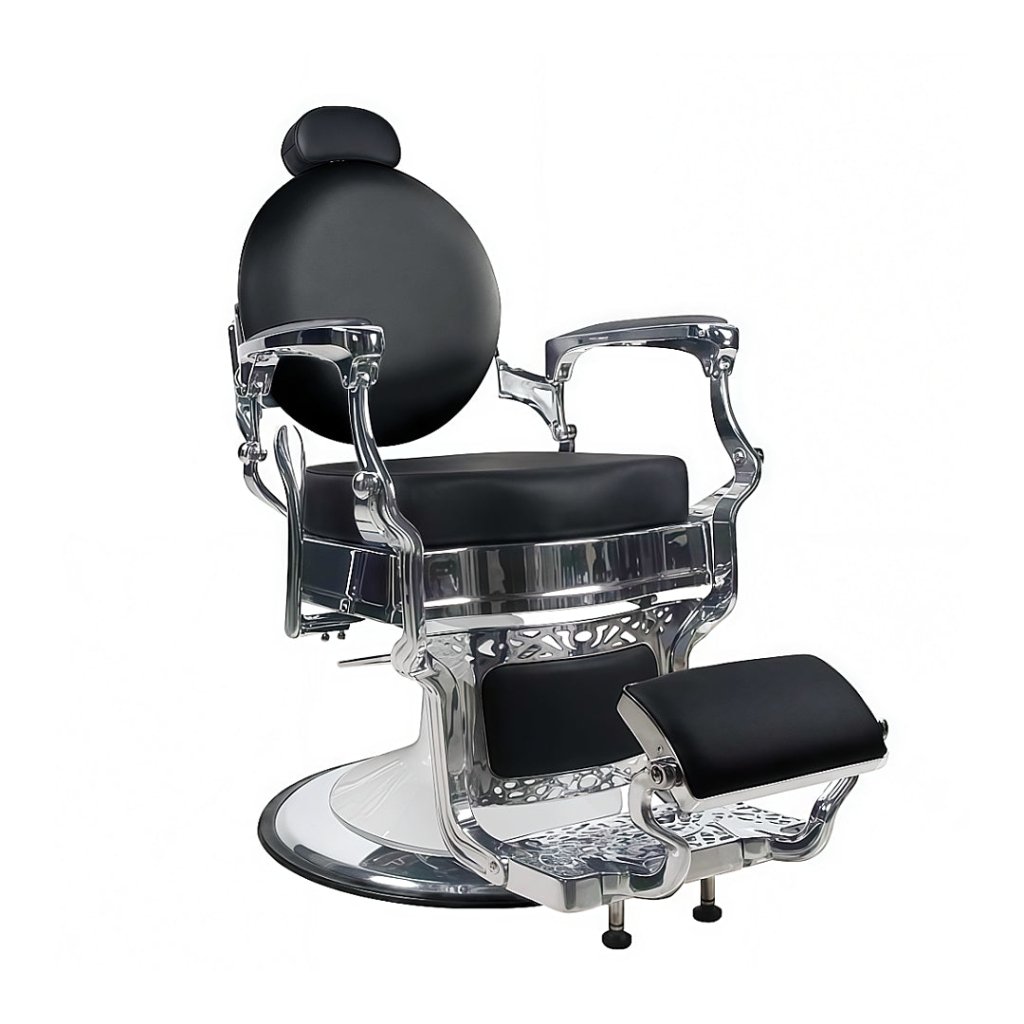Greenlife ® Galaxy Premium Antique Salon Barber Chair - silver and black BC 501 - GreenLife - Barber Chair