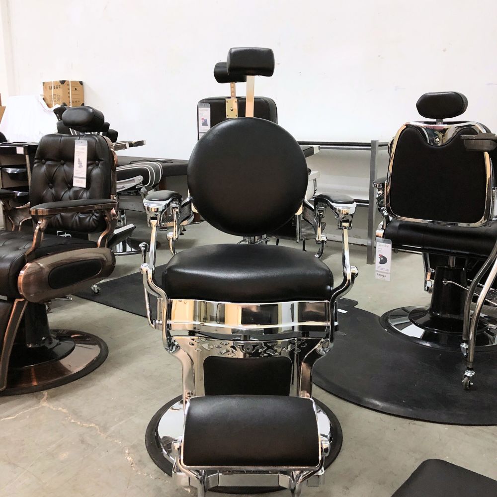 Greenlife ® Galaxy Premium Antique Salon Barber Chair - silver and black BC 501 - GreenLife - Barber Chair