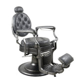 Premium Antique Salon Barber Chair (Thickened Seat & Back, Especially Cool Gunmetal Grey) - BC511 - GreenLife - Barber Chair