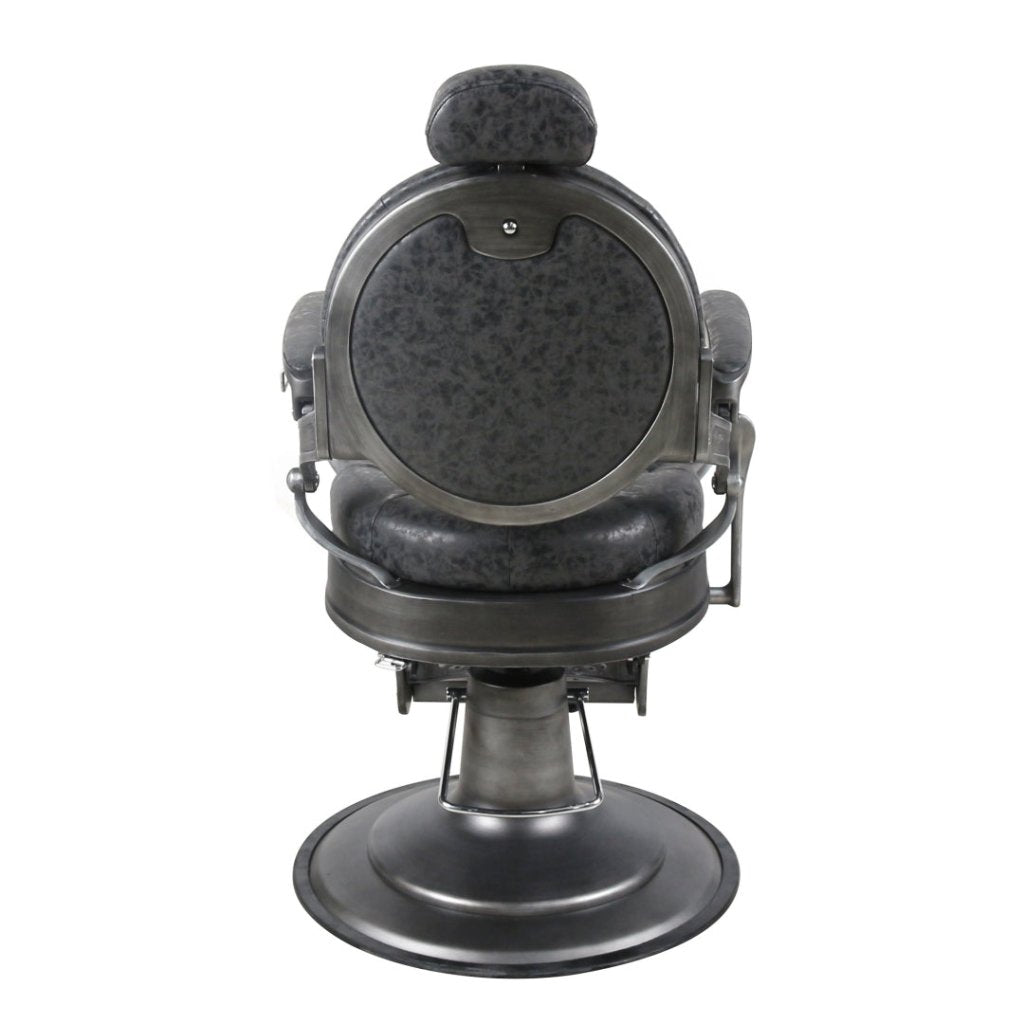 Premium Antique Salon Barber Chair (Thickened Seat & Back, Especially Cool Gunmetal Grey) - BC511 - GreenLife - Barber Chair