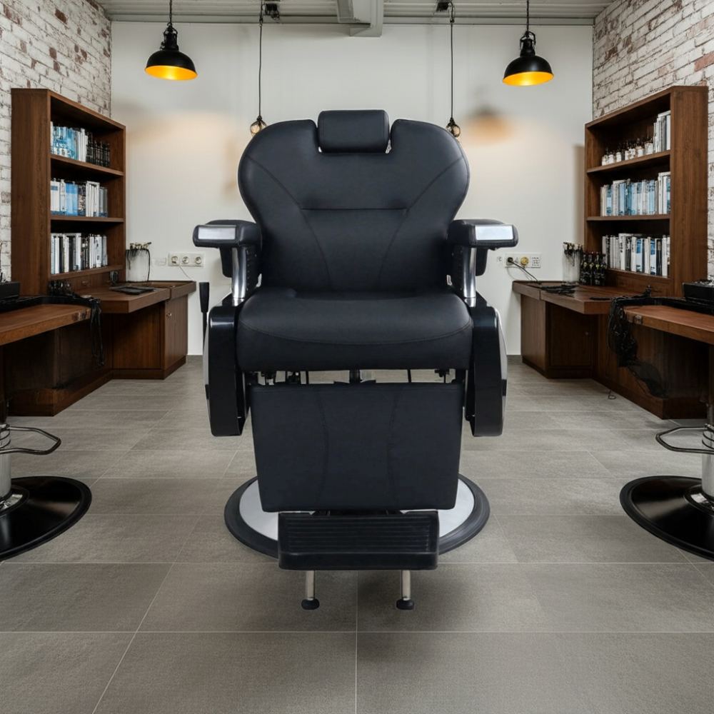 Premium Modern Extra Wide Hydraulic Recline Barber Chair - BC 601 - GreenLife - Barber Chair