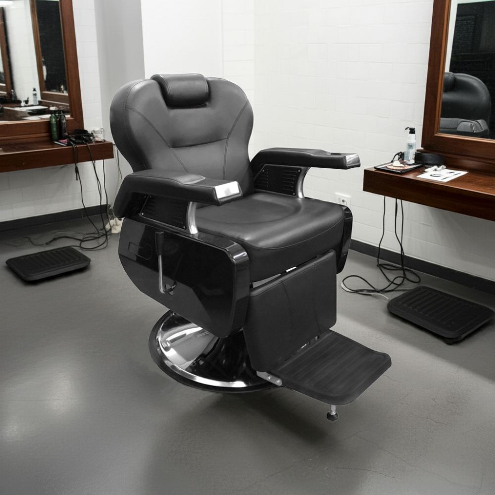 Premium Modern Extra Wide Hydraulic Recline Barber Chair - BC 601 - GreenLife - Barber Chair