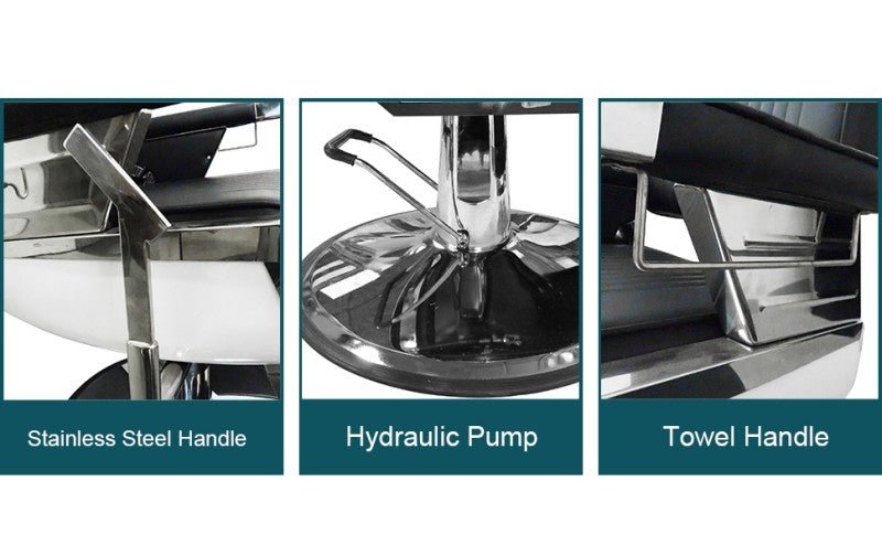 Advance Modern Recline Barber chair Black & Silver - GreenLife - Barber chair