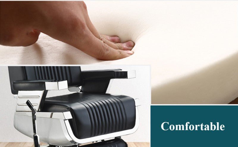 Advance Modern Recline Barber chair Black & Silver - GreenLife - Barber chair