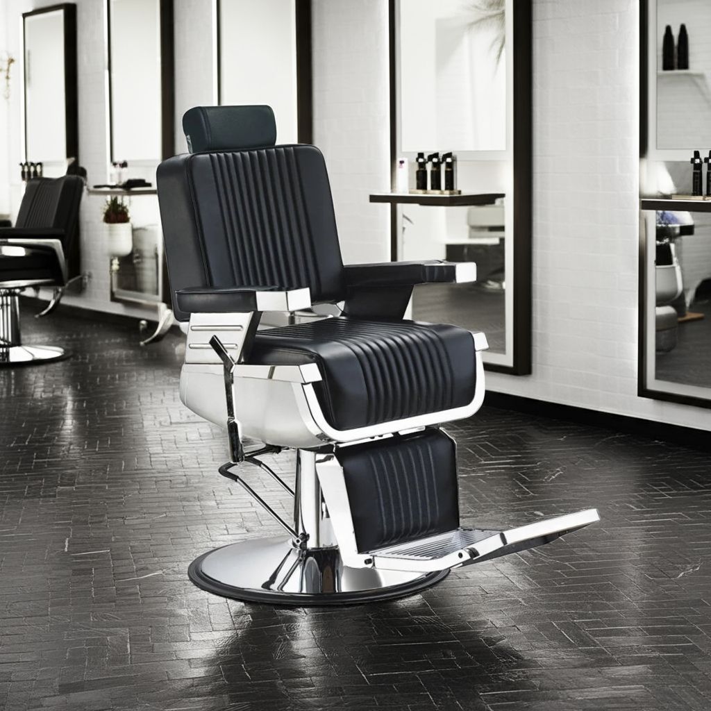 Greenlife ® Vader Advance Modern Recline Barber chair Black & Silver - GreenLife - Barber Chair