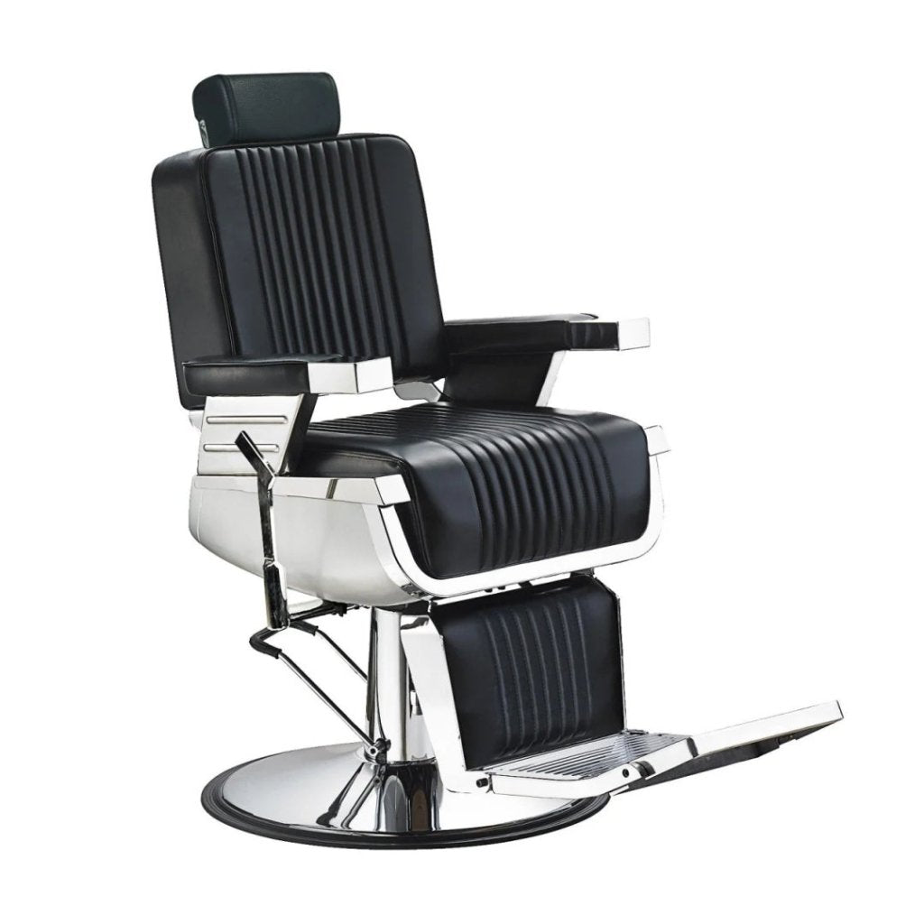 Greenlife ® Vader Advance Modern Recline Barber chair Black & Silver - GreenLife - Barber Chair